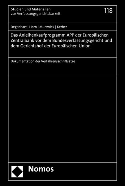 Das Anleihenkaufprogramm APP der Europäischen Zentralbank vor dem Bundesverfassungsgericht und dem G