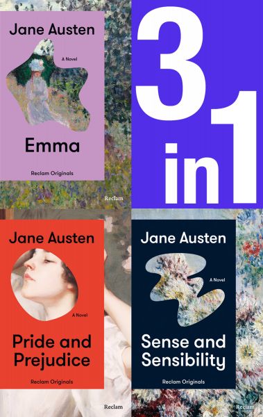 Jane Austen: Three Novels in One (3in1-Bundle). Emma, Pride and Prejudice, Sense and Sensibility