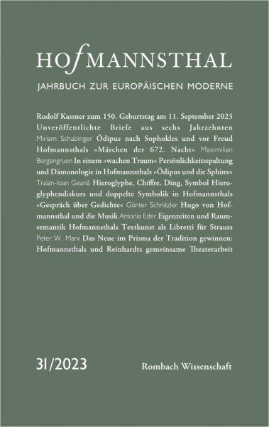 Hofmannsthal – Jahrbuch zur Europäischen Moderne