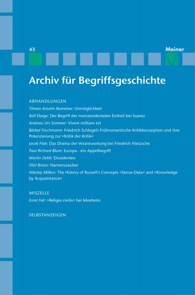 Archiv für Begriffsgeschichte. Band 43