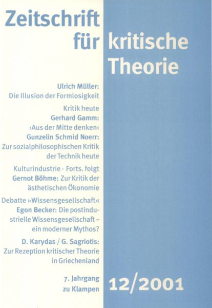 Zeitschrift für kritische Theorie / Zeitschrift für kritische Theorie, Heft 12