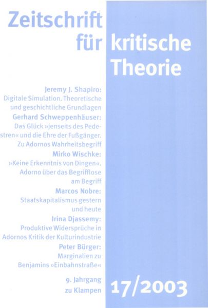 Zeitschrift für kritische Theorie / Zeitschrift für kritische Theorie, Heft 17